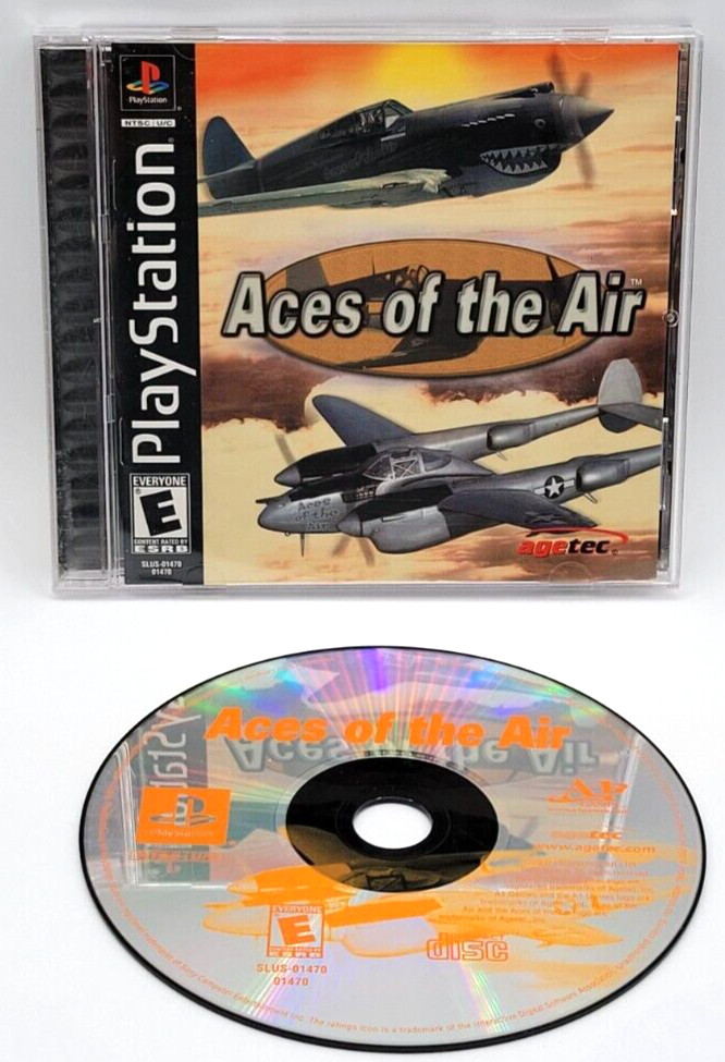 ACES OF THE AIR CIB COMPLETE IN BOX PS1 GAME PLAYSTATION ONE AGETEC BLACK LABEL