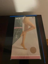 NEW SIZE XXXL SILK IMPRESSIONS SHEER SUPPORT 20D RICH TAN HIGH WAISTED 2PK