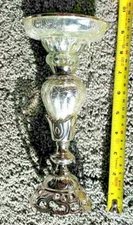 Frontgate - Crackle Glass Candleholder / Candlestick – 8" – NIB