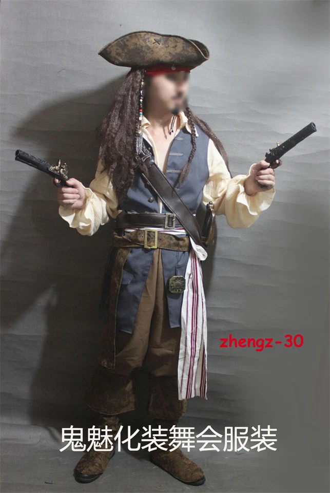 Джек Воробей костюм для взрослых пираты Карибского моря полный комплект нарядов для Хэллоуина  - Изображение 3 из 4