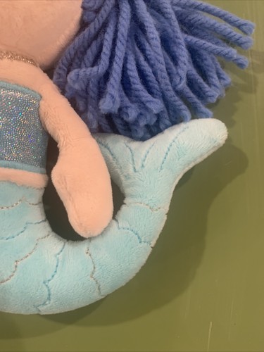 Mermaid Purse Gymboree Plush Doll Bag Coin Tail Blue Yarn Hair Pretend Play EUC - Picture 5 of 10