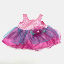 Build a Bear Light Up Dress Purple Pink Blue Tulle Satin Sequin Teddy Clothes
