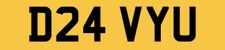 DAVY PRIVATE NUMBER PLATE D24 VYU PERSONAL CAR REGISTRATION DAVE DAVIE DAVID U