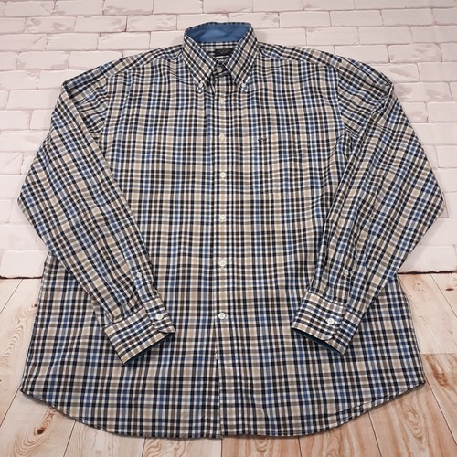 Paul & Shark Yachting Button Down Shirt Mens Size 44 Blue Brown Plaid Cotton - Picture 3 of 13