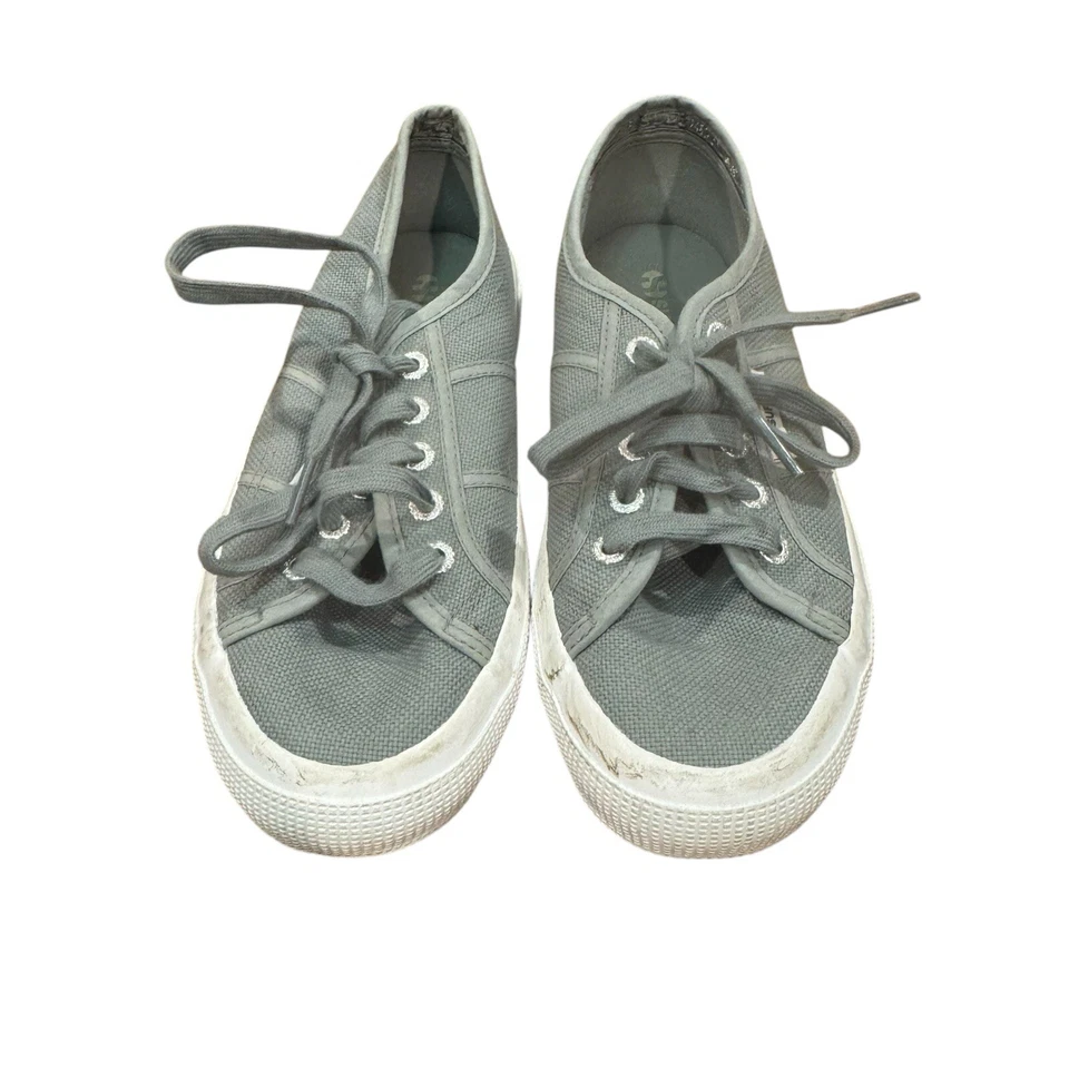 SUPERGA Mujer Talla 6 Gris Lona Algodón Zapatillas Confort Foto 2 de 4