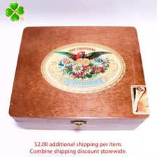 San Cristobal Quintessence Majestic Empty Wood Cigar Box 8.25" x 6.75" x 3.25"