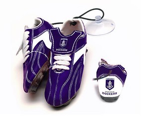 purple footy boots