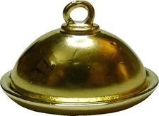Dollhouse Quarter Scale Tiny Gold Platter with Removable Cover 1:48 Miniature