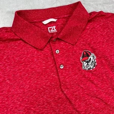 Georgia Bulldogs Polo Shirt Mens XLT Red Cutter & Buck CB DryTec Stretch