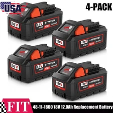 4-PACK For Milwaukee for M18 18V 12.0AH Extended Lithium Battery 48-11-1840 New