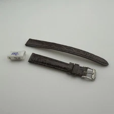 Crocodile Brown Leather Watch Strap 12mm Handmade In France