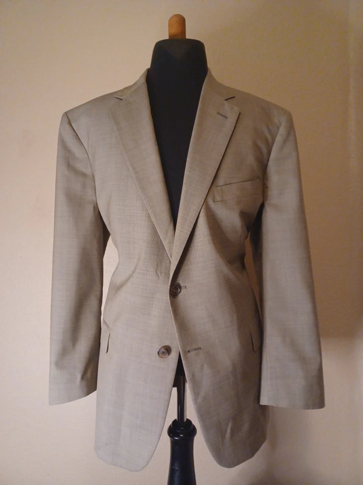 Brooks Brothers 346 TRAJE Elástico Para Hombres 46R Chaqueta, Plisado Puño Pantalones Tostado Foto 2 de 4