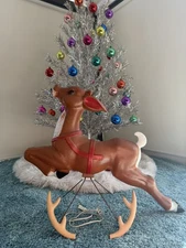 Vintage Reindeer Blow Mold From General Foam 36" Christmas Deer WITH BOX