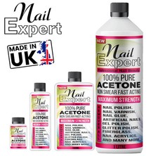 100% Pure Acetone Dissolve Nail Glue & Acrylic Nail Tips UV Gel Remover Soak Off