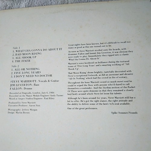STEVE MARRIOTT VINYL LP A PACKET OF THREE LIVE RECORDING SMALL FACES HUMBLE PIE - Picture 3 of 5