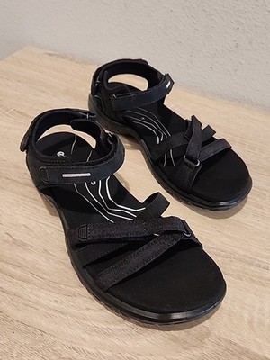ECCO Offroad Roam Women's Strappy Sandal Size EU 41 US 10-10.5 Black Leather NEW