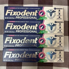 (Pack of 4)Fixodent Professional Adhesive Cream with Scope & 1 none scope 1.8oz