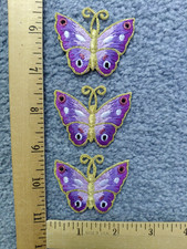 LOT OF 3 CUTE BUTTERFLYS IRON ON PATCHES FREE SHIPPING