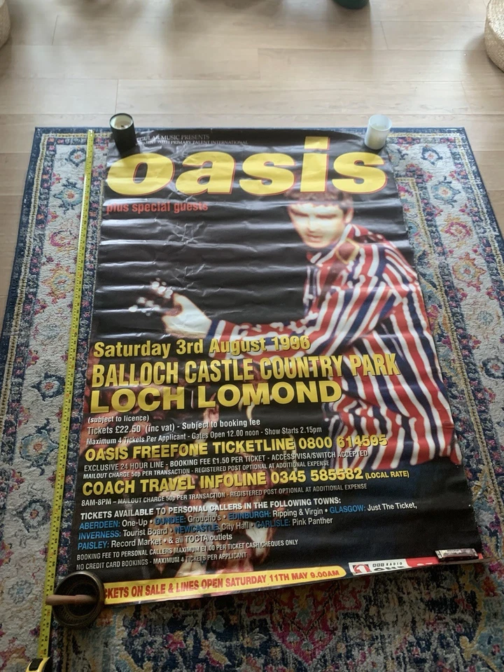 Pair of Oasis Loch Lomond Tour Posters 1996 - Image 3 of 4