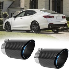 Carbon Fiber 2* 2.5"Inlet 3.5"Outlet Exhaust Muffler Tip For Acura TLX 2015-2023