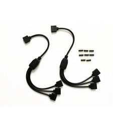 2pcs/ Pack Black 1 to 3 Splitter Cable Connection Cable 5 Pin Splitter Cable ...