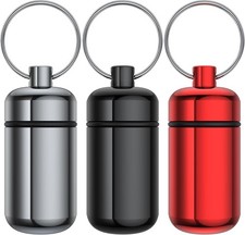 3 Pack Small Pill Box, Airtight Aluminum Alloy Pill Organizer Travel Pill Case f