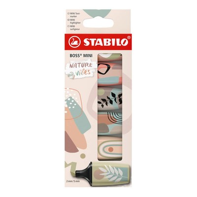 STABILO Textmarker BOSS MINI Naturevibes, 6er Set, 6 Farben | 07/06-31 | 2025