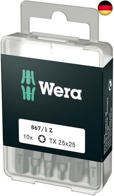 Wera Bit-Sortiment, 867/1 TX 25 DIY, TX 25 x 25 mm (10 Bits pro Box),
