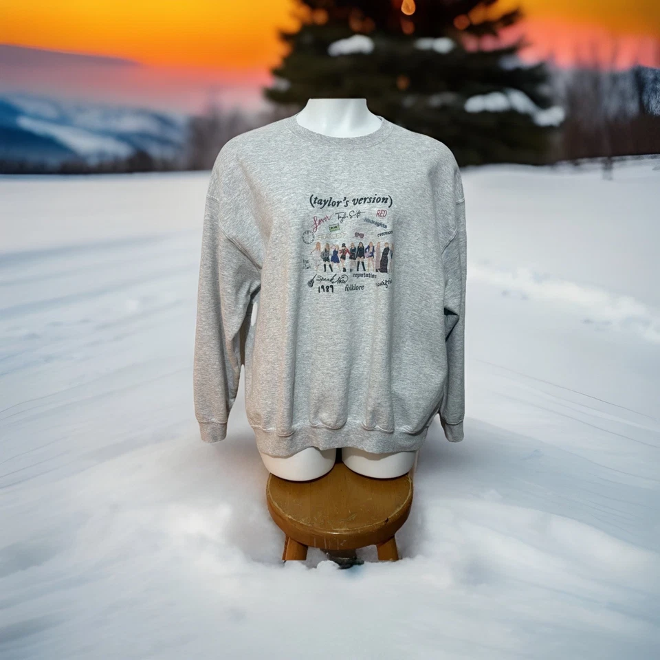 Taylor Swift альбом толстовка XL серый тяжелая смесь Gildan пуловер длинные рукава - Изображение 2 из 4