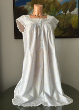 NWT Eileen West Blue Floral Cotton Nightgown, sz S