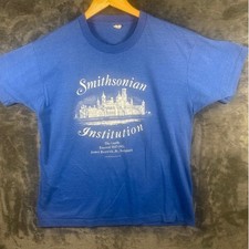 VTG 1981 Smithsonian Institution Single Stitch T Shirt Men’s Large Blue USA!