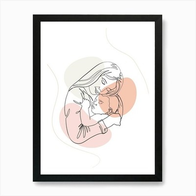 Mother And Child Mothers day 5 Art  Framed Wall Art Poster Canvas Print Picture