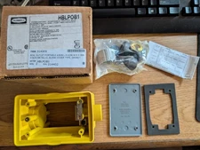 Hubbell HBLPOB1 PowerPort Portable Outlet Box Yellow New
