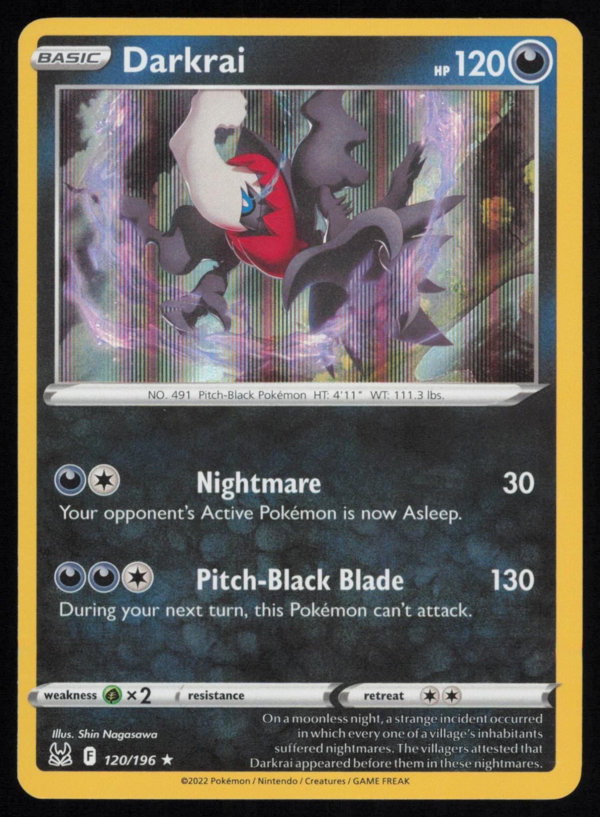 Darkrai 120/196 Holo Rare Pokemon Lost Origin LOR NM