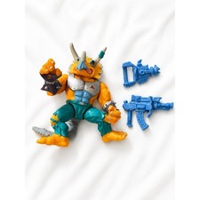 1990 TMNT Triceraton Playmates Vintage Action Figure w Weapons A71