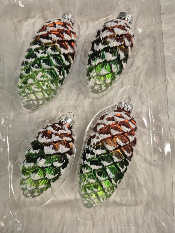 Tannenzapfen Christbaumkugel Weihnachtskugel Christbaumschmuck Krebs Lauscha gr - Bild 2 von 4