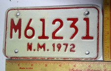 1972 New Mexico motorcycle license plate old biker garage collectible NM MC tag