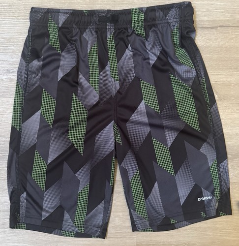 Athletic Works DriWorks Athletic Shorts Boys Teen Size XL14/16 Black Gray Green
