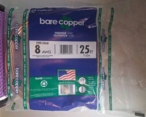 Southwire Bare Copper Wire 8 AWG 25ft Made in USA