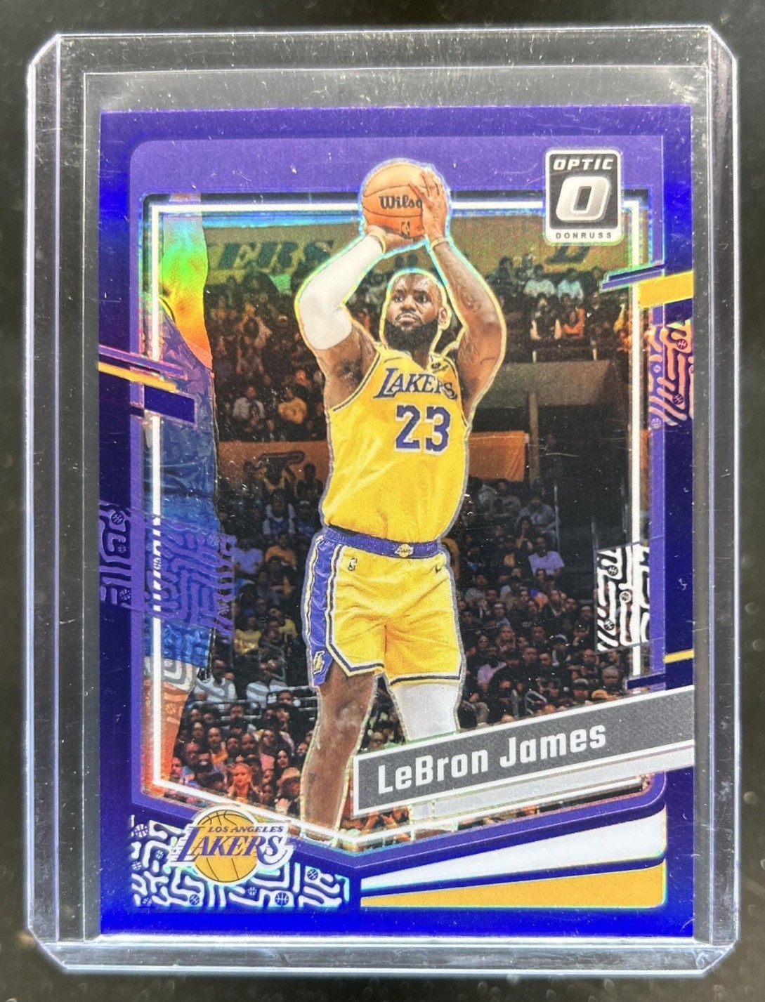 2023-24 Panini Donruss Optic LeBron James Purple Prizm #65 Lakers