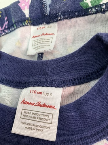 HANNA ANDERSSON Blue With Christmas Trees PJ’s. Size 5. Good Condition. - Picture 6 of 8