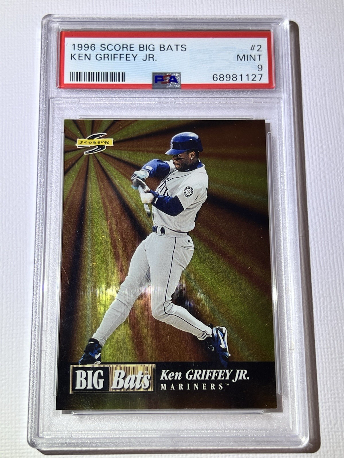 1996 Score Big Bats #2 Ken Griffey Jr PSA 9 Mariners HOF view 1
