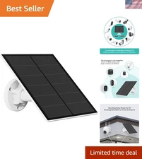5W Waterproof Solar Panel for Outdoor Security Cameras, 9.8ft Adjustable Cable