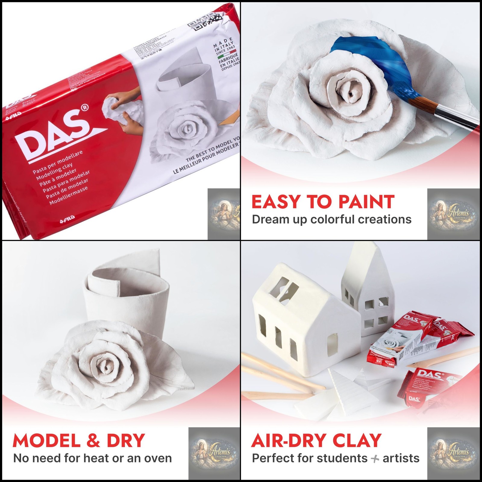Das Modelling Clay Block - White - Image 4