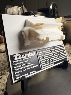 Porche Turbo Car Art Desk Decor Art Gift Idea For Car Guy Porsche Enthusiast