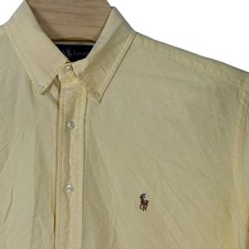 Vintage Ralph Lauren Button Down Men 16.5 Large Yellow Classic Fit Oxford Shirt