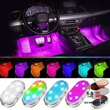 4Pcs Car LED Lights Interior Wireless - 6 7 Colors - Interior Car Lights