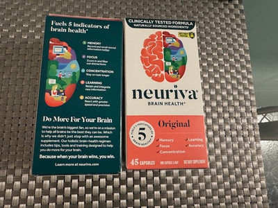 NEW LOT OF 2 Neuriva Original Brain Health  45/90 Capss Exp. 12/27 SEALED