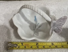 Vintage Takahashi Porcelain Trinket Dish/Basket W/Butterfly (1)