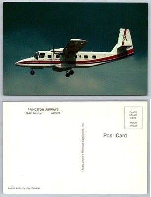 Princeton Airways GAF Nomad N60PA Airplane Aviation Photo Postcard